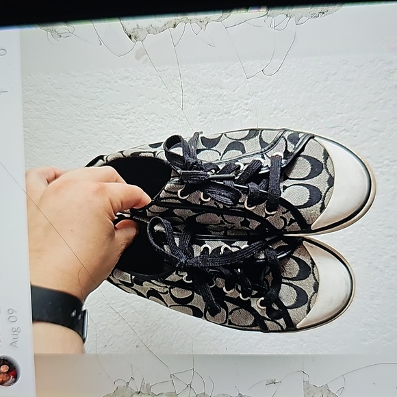 COACH Black Barrett Signature Lace Up Sneakers Size 8.5 - Picture 10 of 10